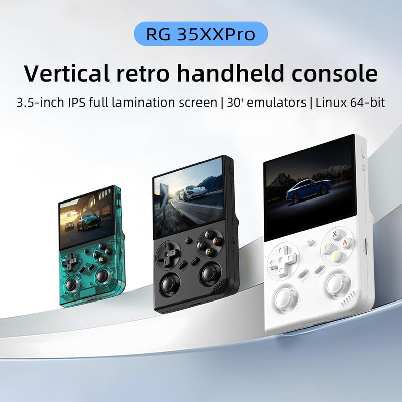 GiipGoop RG35XX Pro Handheld Game Consoles RG35XXPro Retro Gaming Console with 64GB Card 4353 Games Video Game Console Linux 64 Portable Pocket Arcade Support 30+ Simulators WiFi Bluetooth HD Output White - Image 2